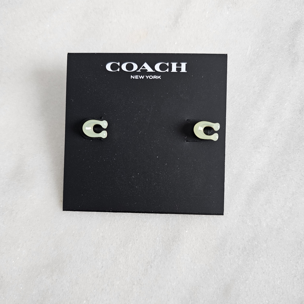 Coach Jade Stud Earrings NWT